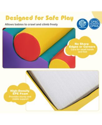 7-Piece Soft Foam Climbing Blocks Playset for Babies and Toddlers