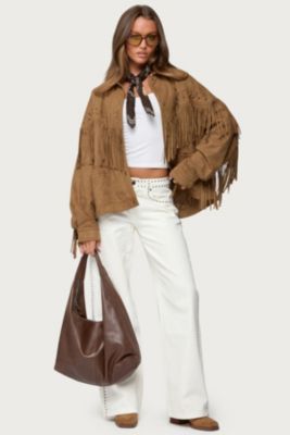 Women's Evonka Fringe Faux Suede Jacket