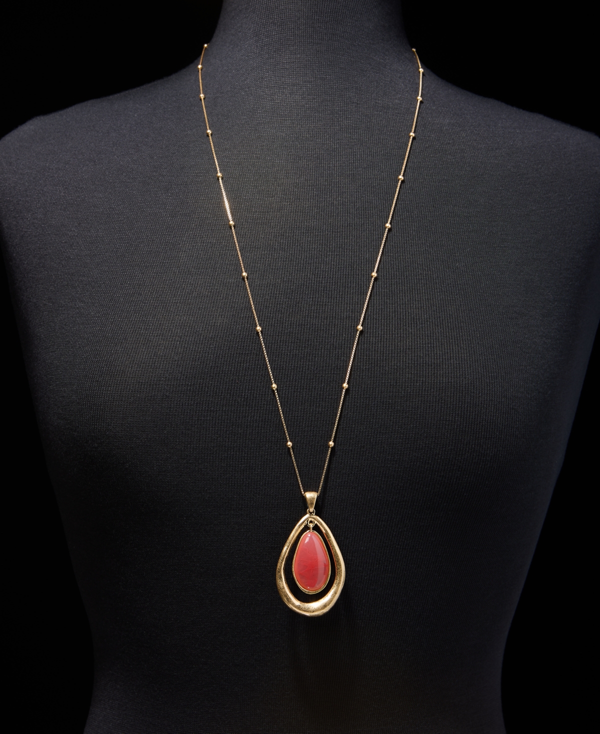 Style & Co Stone Orbital Pendant Necklace, 30" + 3" extender, Macy's Exclusive