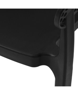 Outdoor Modern Stackable Plastic Resin Patio Dining Armchair (Set of 2)