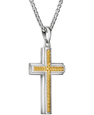 Men's Sterling Silver Cross Pendant Necklace