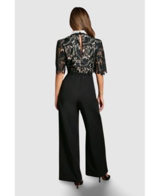Women's Lace Short-Sleeve Jumpsuit