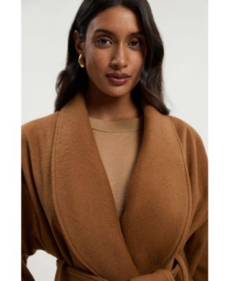 Women's Brushed Wool Wrap Tailored Maxi Coat