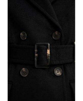 Women's Wool Blend Belted Midi Coat