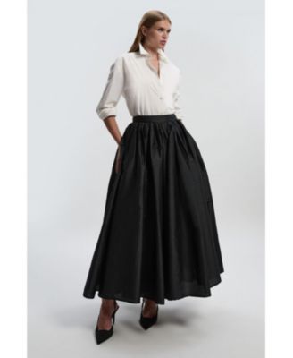 Women's Taffeta Woven Maxi Skirt
