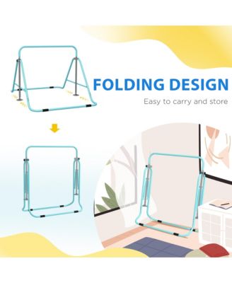 Folding Gymnastics Bar for Kids, Adjustable Height, Bubble Gum