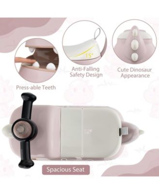 Toddler Ride-On Sliding Car with Lights, Music, and Under-Seat Storage - Pink