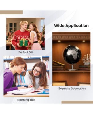 8-Inch Decorative World Globe with Modern Metal Stand