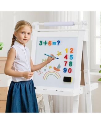 3-in-1 Kids Art Easel with Chalkboard, Magnetic Whiteboard, and Paper Roll