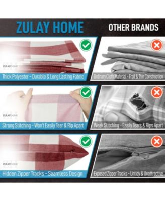 16 x 16 inches 2 Pack Buffalo Plaid Throw Pillow Outdoor & Indoor Covers