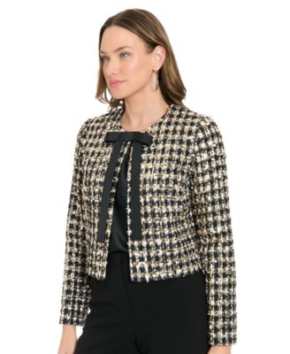 Women's Round Neck Bow-Detail Jacket