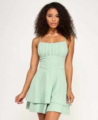 emerald green dress for party Emerald Green V-Neck A-Line Homecoming Dress with Appliques – Modsele main image 0