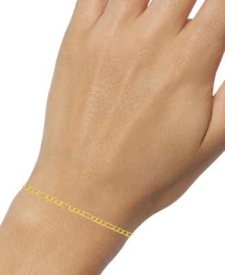 Figaro Link Bracelet in 18k Yellow Gold