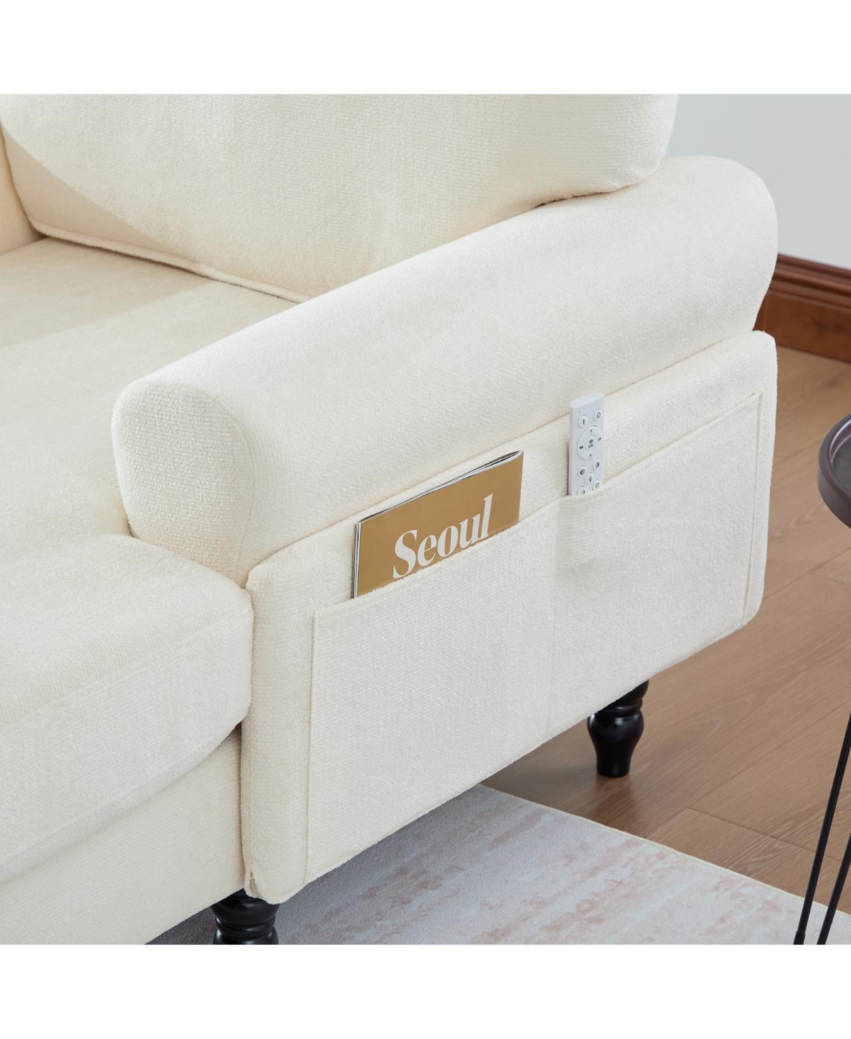 Streamdale Furniture Modern Minimalist Chenille Chaise Lounge Recliner Sofa with Armrests & Storage