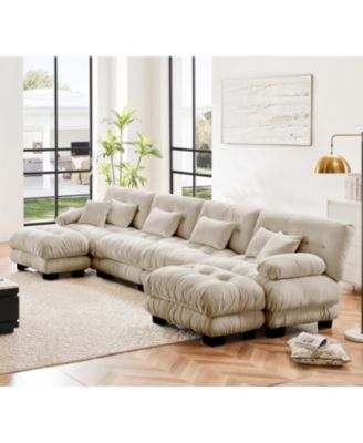 Streamdale Free Combination Modular Sectional Sofa, U Shaped Couch, 4-Seater Comfy Cloud Couch