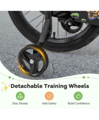 16-Inch Kids Bike with Adjustable Seat and Training Wheels for Ages 4–7 - Green