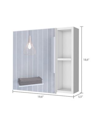 Metal Wall-Mounted Medicine Cabinet with Mirror and Storage Racks