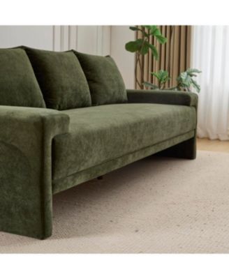 Streamdale Algora 84.5 in. 3 Seater Modern Upholstered Velvet Sofa, Moss Green