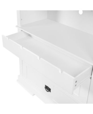 Traditional Buffet with Hutch, Large Kitchen Pantry Storage Cabinet