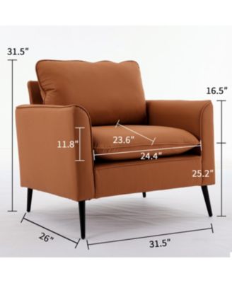 Streamdale Cat paw leather upholstered sofa 2PC, Nordic retro single casual sofa chair