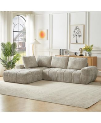 Streamdale Chenille L-Shape Luxury Sectional Sofa, Comfy Sleeper Couch for Living Room