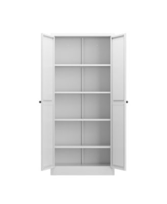 Streamdale 61" White Metal Kitchen Pantry Cabinet with 4 Adjustable Shelves