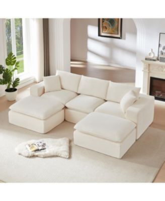  Modern Chenille Cloud Sofa - Freely Combinable & Comfortable