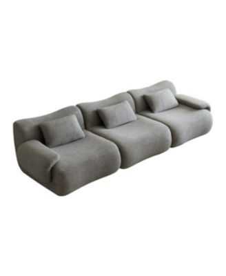Modular Sectional Sofa, Modern Minimalist Couch, Comfy, Space-Efficient, Light Gray