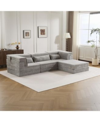 Compression Sofa, Convertible Floor Sofa Bed, Modular Sectional Sofa, 3 Seater