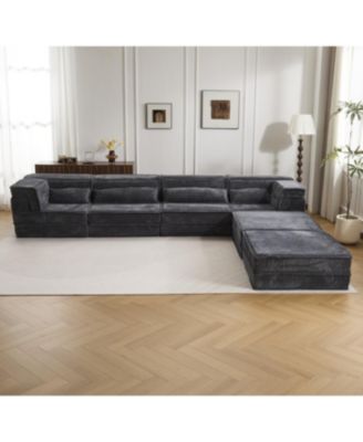 Streamdale Compression Sofa, Convertible Floor Sofa Bed, Modular Sectional, 4 Seater