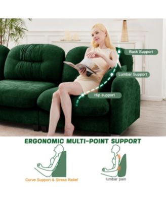 Streamdale Loveseat Cloud Sectional Couch, Chenille Tufted Cushion, Ergonomic, Easy Install,