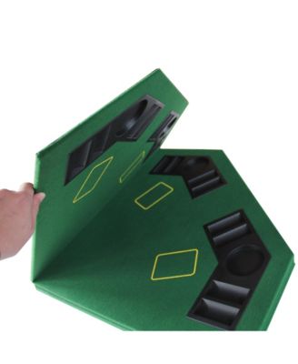 48" Octagon Folding Poker Tabletop with Cup Holders & Chip Racks for 8 Players, Texas Hold'em, Portable with Carry Case