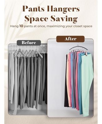 Legging Organizer, Metal Yoga Pants Hanger 2 Pack with 10 Clips