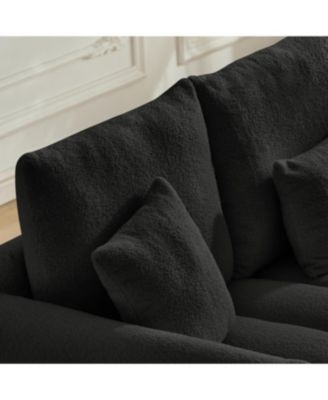 Streamdale 78" Teddy Fabric Sofa with Pillows & Solid Wood Frame