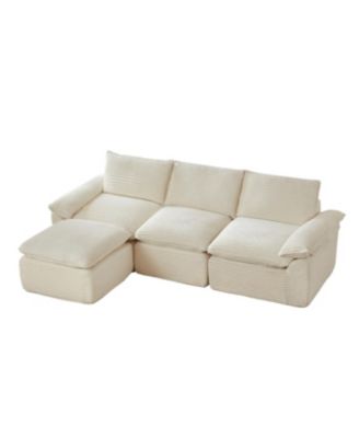  Modern corduroy cloud sofa, comfortable & combinable for living rooms