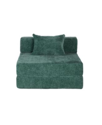 Streamdale Compression Sofa, Convertible Floor Sofa Bed, Single Seater Modular Sectional, Dark Green