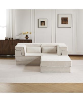Streamdale Compression Sofa, Convertible Floor Sofa Bed, White
