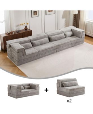 Streamdale Compression Sofa, Convertible Floor Sofa Bed, Modular Sectional Sofa, 4 Seater