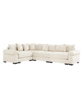 Oversized Cloud Modular Sectional Couch, Convertible, Deep Seat, Cream