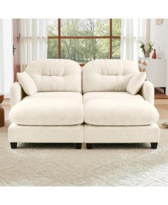  Cloud Sectional Couch, Premium Chenille, Tufted, Ergonomic, Easy Install, Beige