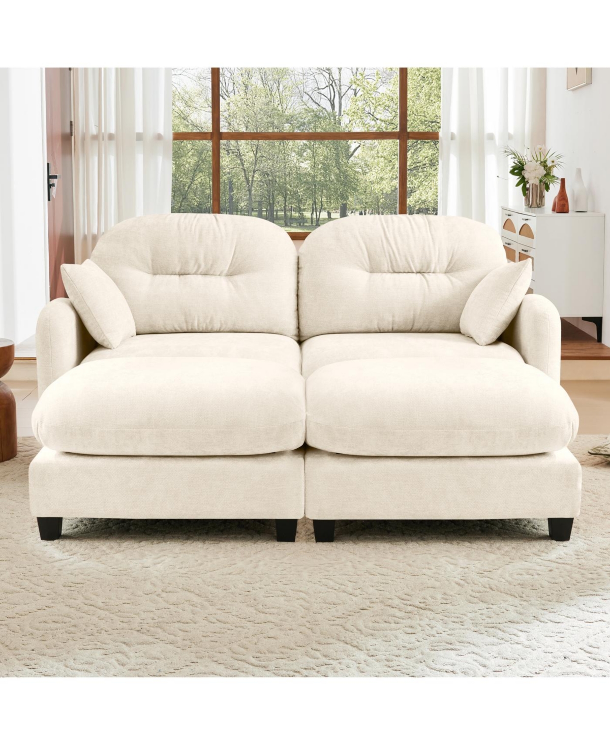 Streamdale Furniture Cloud Sectional Couch, Premium Chenille, Tufted, Ergonomic, Easy Install, Beige