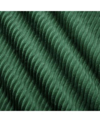 Streamdale Modern U-Shaped Corduroy Sectional Sofa with Ottoman, Green