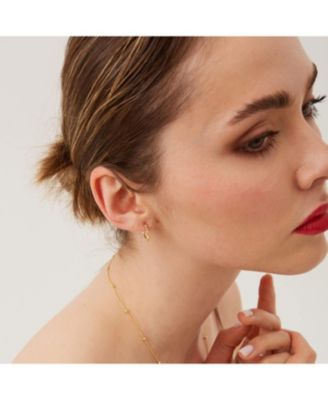 Seven Bead Sterling Silver Hoop Earrings