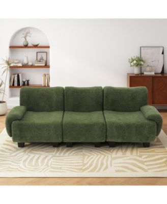 Streamdale Modern Chenille 3-Seater Sofa with Curved Armrests