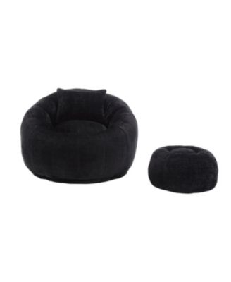 Modern Bean Bag Chair with Ottoman for Adults