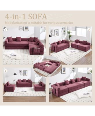 Streamdale Convertible Folding Sofa Bed with Pillow Back Handrail