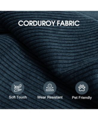 78.8" Corduroy Compression Sofa Bed with Pillow, Blue