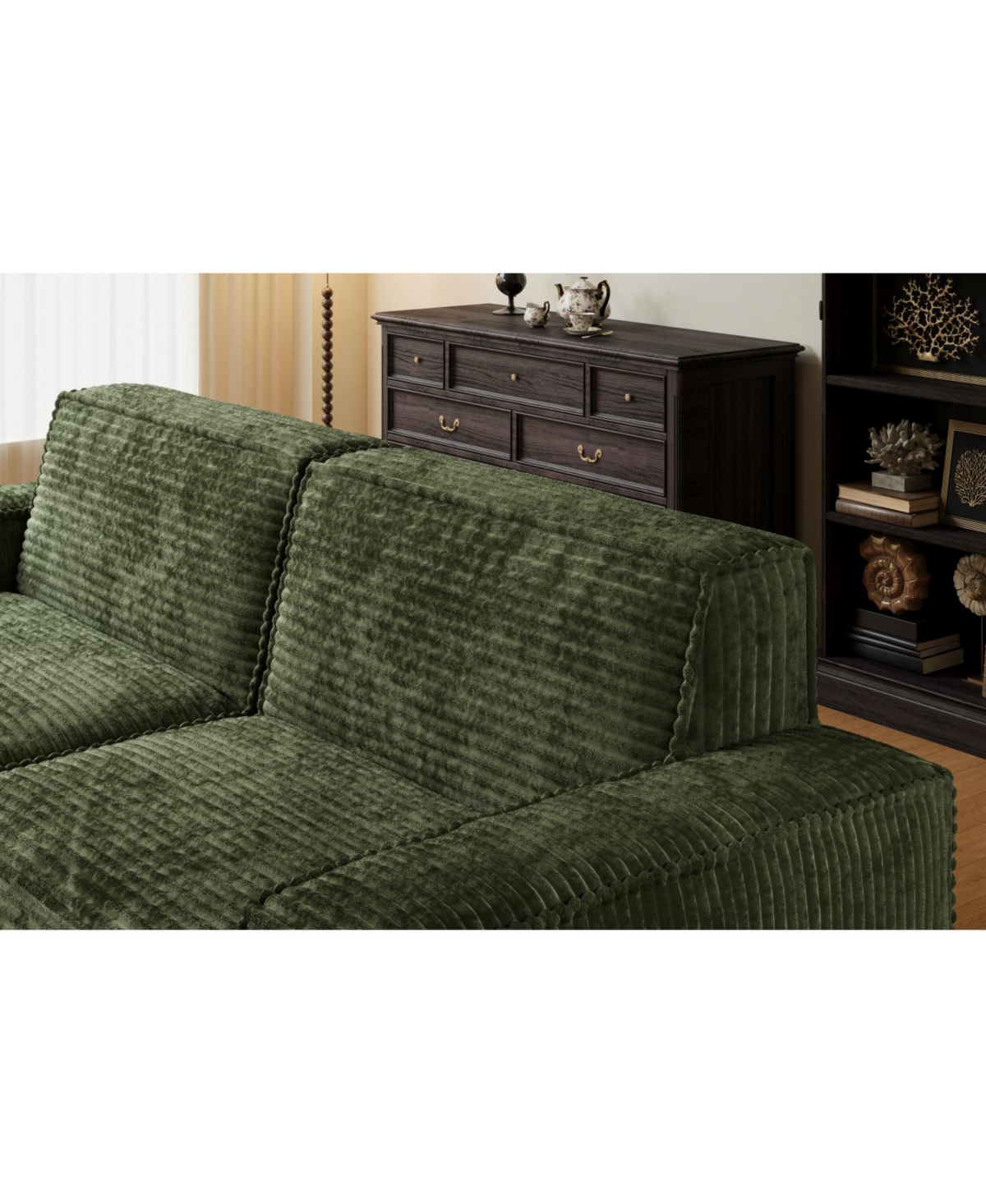 Streamdale Furniture Streamdale Large striped fabric compression sofa, modern style, comfortable home furniture