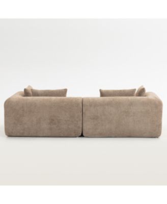 Streamdale Full-Foam Modular Sofa, 96" Boucle 2-Piece Sectional with Rounded Arms