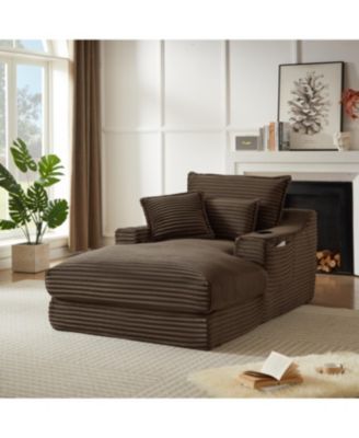  Modern cushioned compression sofa with unique design, brown